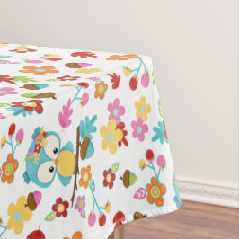 Niedliches Woodland Ewl & Blume Baby Girl Babydusc Tischdecke