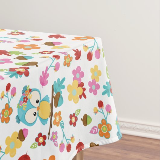 Niedliches Woodland Ewl & Blume Baby Girl Babydusc Tischdecke (Beispiel)