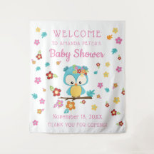 Niedliches Woodland Ewl & Blume Baby Girl Babydusc
