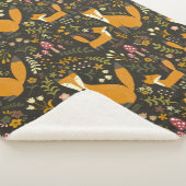 Niedliches Woodland Fox Muster Schlafzimmer oder K Sherpadecke (3/4)