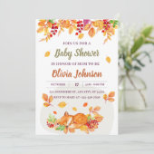 Niedliches Woodland Tierfuchs Kinderdusche Einladung (Stehend Vorderseite)