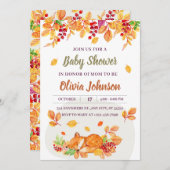 Niedliches Woodland Tierfuchs Kinderdusche Einladung (Vorne/Hinten)