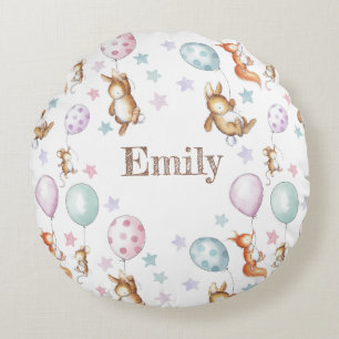 Niedliches Woodland-Tierkissen Rundes Kissen