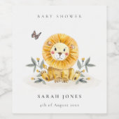 Niedliches Woodland Wasserfarbe Löwenfoliage Kinde Weinetikett (Einzelnes Label)