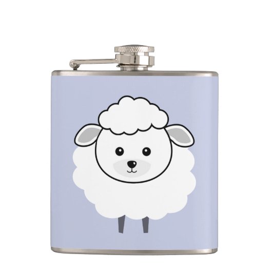 Niedliches Wooly Lamm-Gesicht Flachmann (Vorderseite)