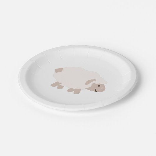 Niedliches Wooly Lamm Pappteller (Schrägansicht)