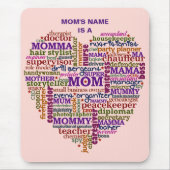Niedliches Wort-Kunst-Herz der Mama-Mutter Mousepad (Vorne)