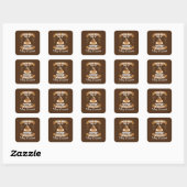 Niedliches Wort zur Kaffeezeit Art Square Sticker (Blatt)