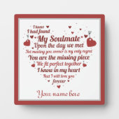 niedliches Wortart-Liebe-Gedicht hinzufügen Fotoplatte (Vorderseite)