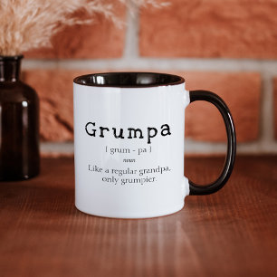Niedliches Wörterbuch Grumpa Großvater Opa Geschen Tasse