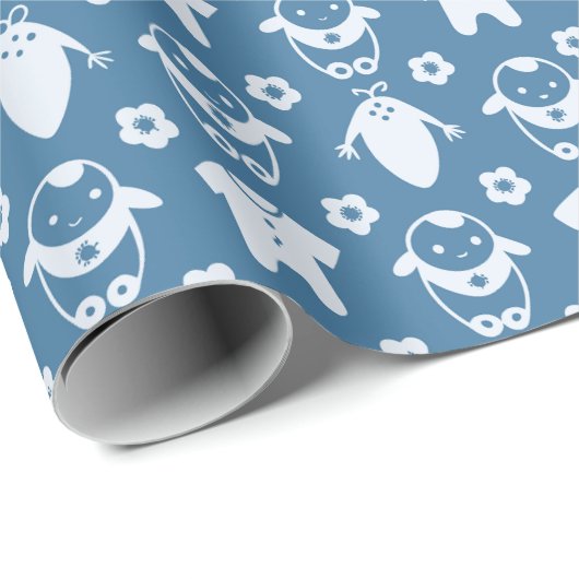 Niedliches Wrapping Paper für Neugeborene Geschenkpapier (Rolleneckpunkt)