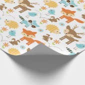 Niedliches Wrapping Paper für Woodlandtiere Geschenkpapier (Ecke)