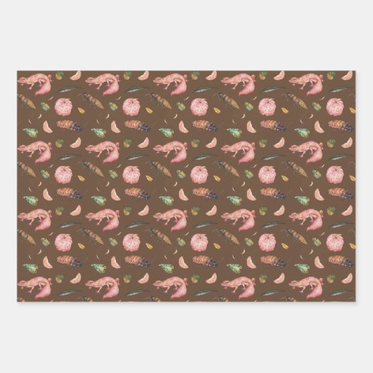 Niedliches Wrapping Paper Set mit Lizens und Roach Geschenkpapier Set (Vorderseite 3)