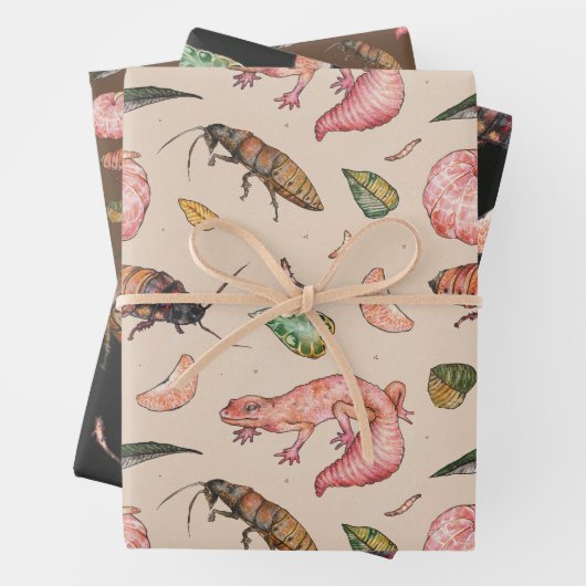 Niedliches Wrapping Paper Set mit Lizens und Roach Geschenkpapier Set (Beispiel)