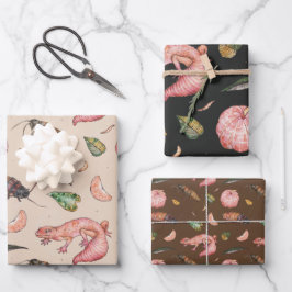 Niedliches Wrapping Paper Set mit Lizens und Roach Geschenkpapier Set