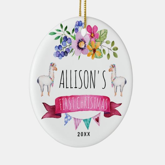 Niedliches wunderliches Lama-erste Keramik Ornament (Rechts)