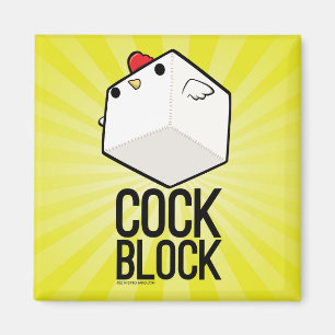 niedliches Würfelhuhn des cockblockwith Magnet