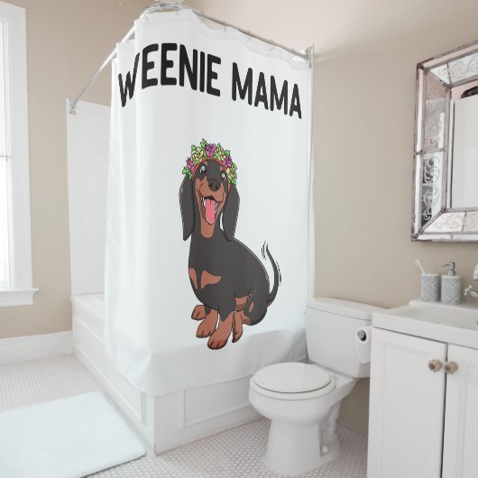 Niedliches Würstchen Mama Weiner Dog-Geschenk Duschvorhang (Beispiel)