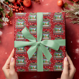 Niedliches Xmas Gingerbread House Ugly Christmas S Geschenkpapier