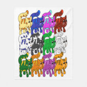 Niedliches Xmas Muster Kitten Crowd Fleece Blanket (Vorderseite)