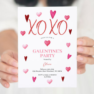 Niedliches XOXO Rosa Galentiner-Tags-Party Valenti Einladung