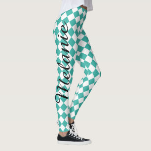 Niedliches Yoga-aquamarines und weißes Leggings