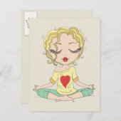 Niedliches Yoga Girl | Blonde Hair Postkarte (Vorne/Hinten)
