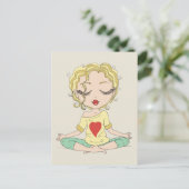 Niedliches Yoga Girl | Blonde Hair Postkarte (Stehend Vorderseite)