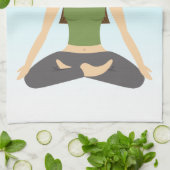 Niedliches Yoga-Mädchen in der Illustration zur Po Geschirrtuch (Gefaltet)