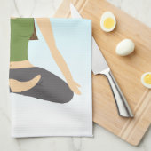 Niedliches Yoga-Mädchen in der Illustration zur Po Geschirrtuch (Viertel Falte)