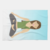 Niedliches Yoga-Mädchen in der Illustration zur Po Geschirrtuch (Horizontal)
