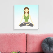 Niedliches Yoga-Mädchen in der Illustration zur Po Leinwanddruck (Insitu (Wohnzimmer))