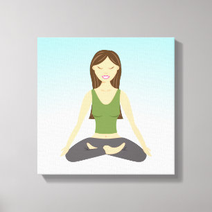 Niedliches Yoga-Mädchen in der Illustration zur Po Leinwanddruck