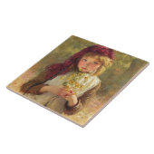 Niedliches Young Girl Holly Yellow Buttercup Blume Fliese (Seite)