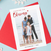 Niedliches Zählen unserer Weihnachtskarten für die