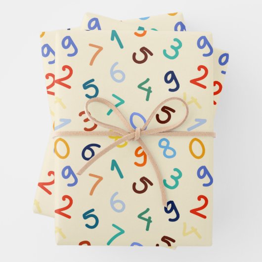 Niedliches Zahlenmuster Geschenkpapier Set (Beispiel)