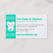 Niedliches Zahn-Muster - aquamarine Visitenkarte (Rückseite)