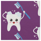 Niedliches Zahnbürstenmuster Stoff (Nahaufnahme)