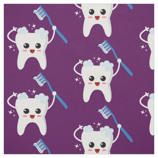 Niedliches Zahnbürstenmuster Stoff (Muster)