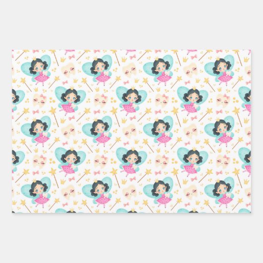 Niedliches Zahnfahne-Wrapping-Papier-Set 3 Geschenkpapier Set (Vorderseite 3)