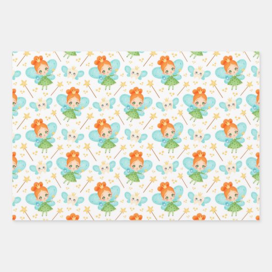 Niedliches Zahnfahne-Wrapping-Papier-Set 3 Geschenkpapier Set (Vorderseite 2)