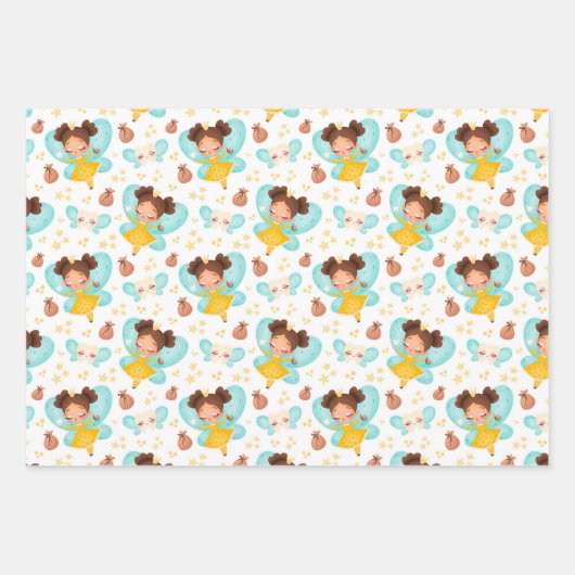 Niedliches Zahnfahne-Wrapping-Papier-Set 3 Geschenkpapier Set (Vorderseite)