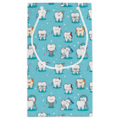 Niedliches Zahnmuster Kleine Geschenktüte (Rückseite)