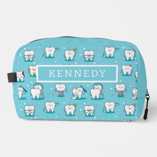 Niedliches Zahnmuster Waschbeutel (Vorderseite)
