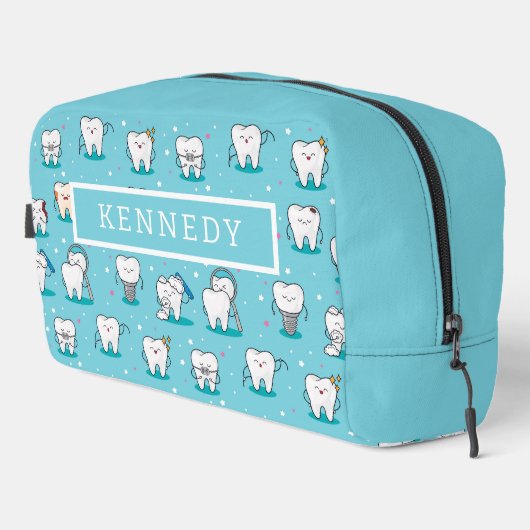 Niedliches Zahnmuster Waschbeutel (Rechte Ecke)