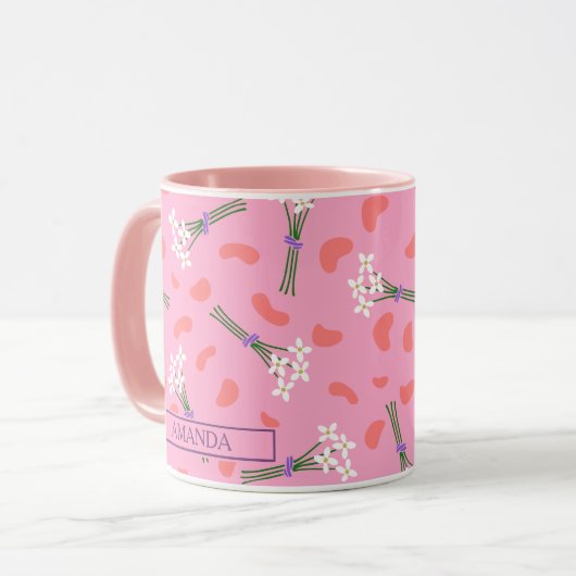 Niedliches zartes, winziges Bouquet-Muster Tasse (Vorderseite Links)