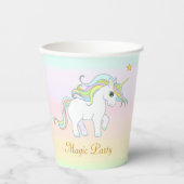 Niedliches Zauberwort und Stern auf Pastellfarben Pappbecher (Vorderseite)