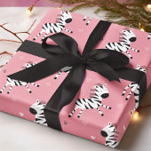Niedliches Zebra Animal Girl Pink Muster Geschenkpapier