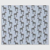 Niedliches Zebra Blue Wrapping Paper Geschenkpapier (Flach)
