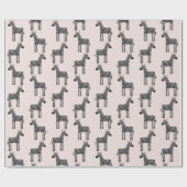 Niedliches Zebra Blush Pink Wrapping Paper Geschenkpapier (Flach)